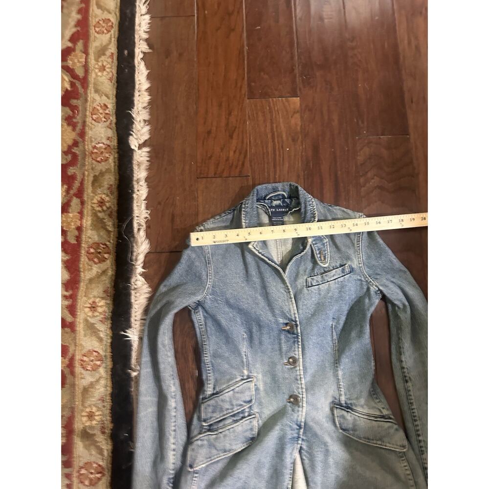 Vintage Ralph Lauren Y2K Blue Label Denim Jacket 2 Corset Fit neck piece - Picture 13 of 14